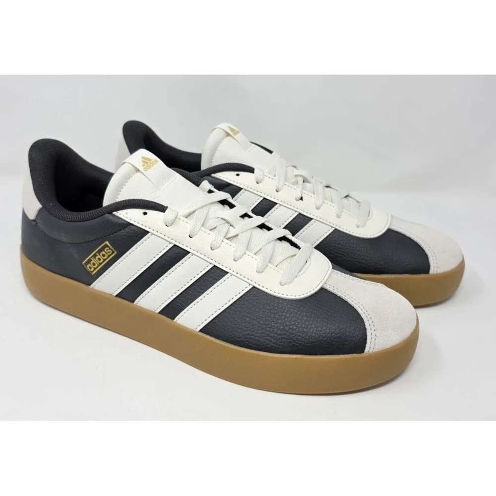 Adidas‎ VL Court 3.0 Carbon/White Gum Bottums Men's Size 12 NWB